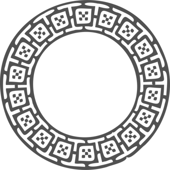 Greek round border. Circle meander frame with ancient ornament. Roman Mediterranean pattern decor png