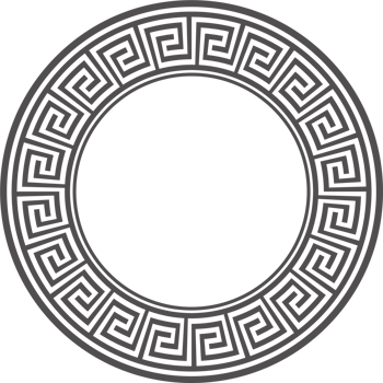 Circle Greek frame. Round meander border. Decoration pattern png