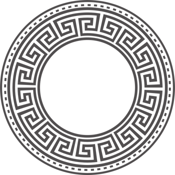 Circle Greek frame. Round meander border. Decoration pattern png