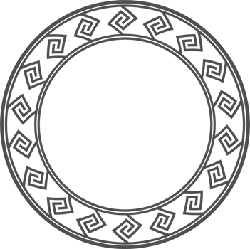 Circle Greek frame. Round meander border. Decoration pattern png