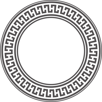 Circle Greek frame. Round meander border. Decoration pattern png