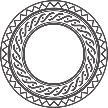 Circle Greek frame. Round meander border. Decoration elements pattern png