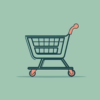 blue metallic market cart vector