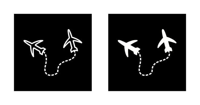Round Travel Flights Vector Icon