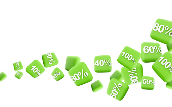 3d rendering 40 percent different positions icon set. 3d render special offer icon set. 40 percent. png