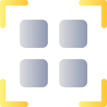 Scan qr code flat gradient color ui icon. Decode digital information with smartphone. Select all items. Simple filled pictogram. GUI, UX design for mobile application. Vector isolated RGB illustration