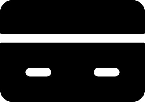 Payment card black glyph ui icon. Credit card number. Banking account. User interface design. Silhouette symbol on white space. Solid pictogram for web, mobile. Isolated vector illustration