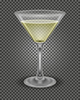 martini cocktail alcoholic drink glass vector illustration isolated on white background