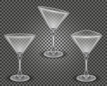martini cocktail alcoholic drink glass vector illustration isolated on white background