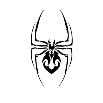 illustration vector graphic of tribal art black spider tattoo