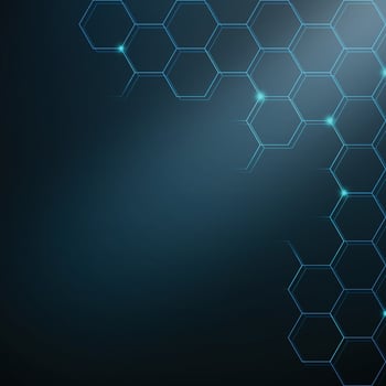 Blue hexagon lines background. vector