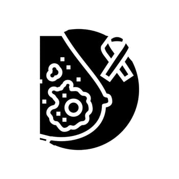 mucinous breast cancer glyph icon vector illustration