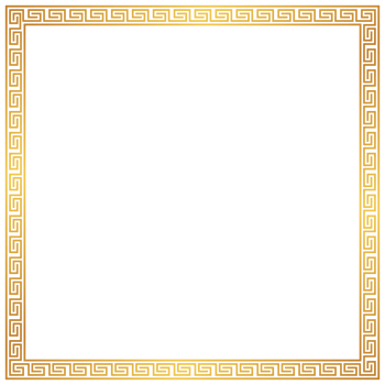 Golden square frames in ancient greek style png