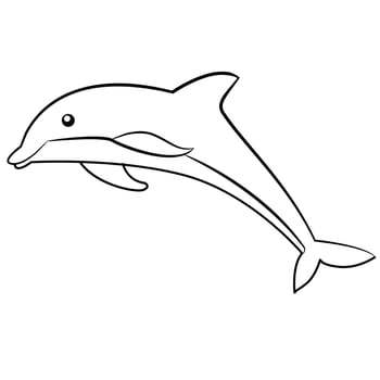 Illustration Vector of dolphin, good for coloring book