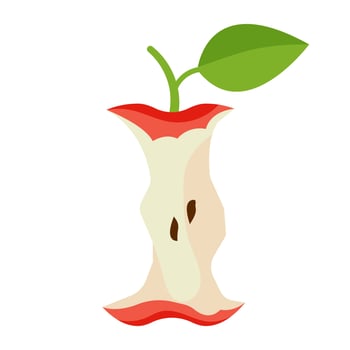 Apple core isolated on white background, illustration vector