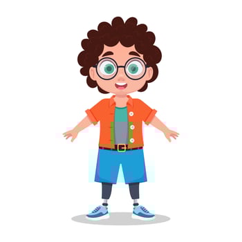Child with a prosthetic leg vector
