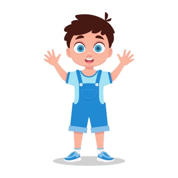 Cute boy stretches out his arms, the child wants to hug vector