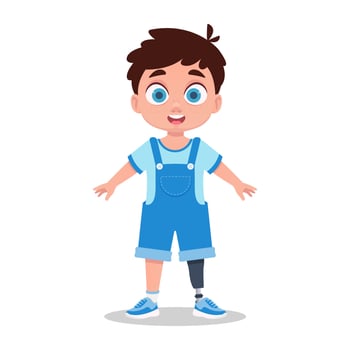 Child with a prosthetic leg vector