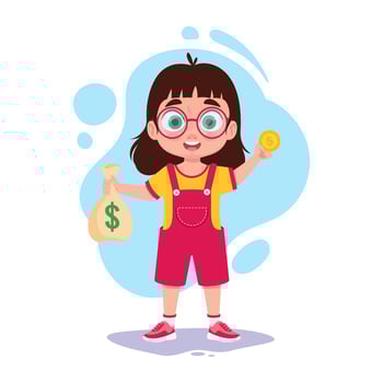 Child with money in hand vector