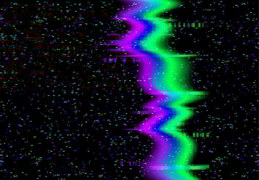 Glitch noise, TV screen pixels, digital VHS effect vector