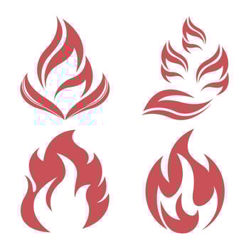 Fire logo design illustration and fire symbol vector