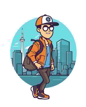 Toronto Boy Walking vector
