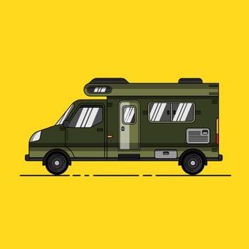 Camper van for travel in vector illustration