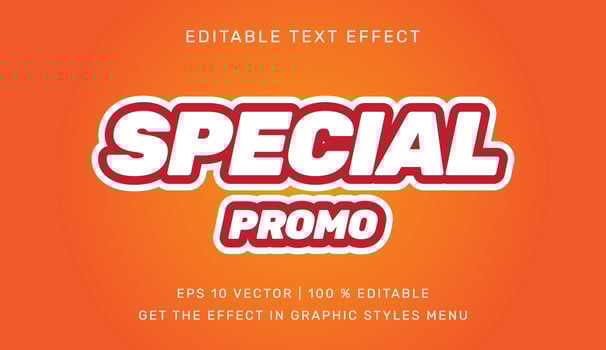 Special promo editable text effect template vector