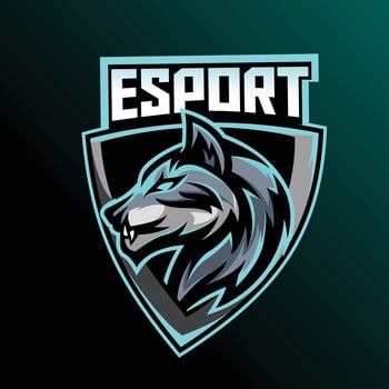 Wolf esport gaming logo vector design