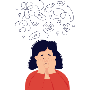 Lonely woman in depression png