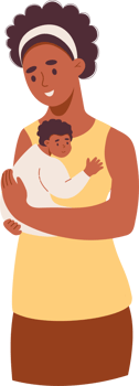 Happy black woman with   baby png