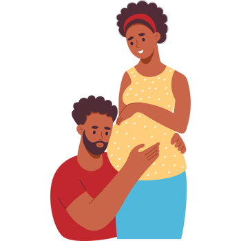 Ethnical family expecting baby png