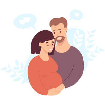 Cute adult couple expecting baby png