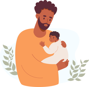 Happy  black father with newborn png