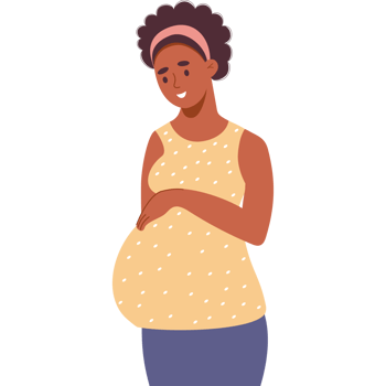 Happy pregnant black  woman png
