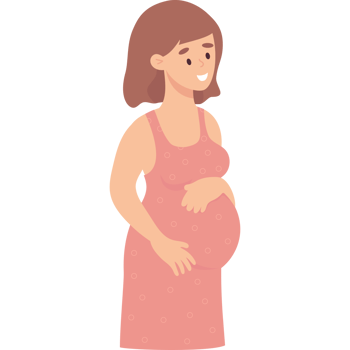 Cute happy pregnant girl png