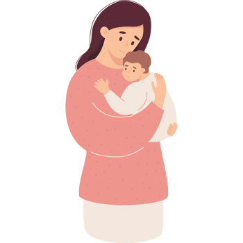 Happy mother with newborn png