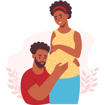 Ethnical dark family. pregnancy png