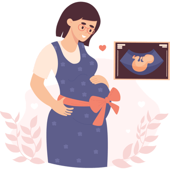 Cute pregnant woman png