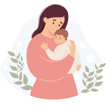 Happy girl with newborn png