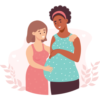 Happy multiracial  LGBT family. pregnancy png