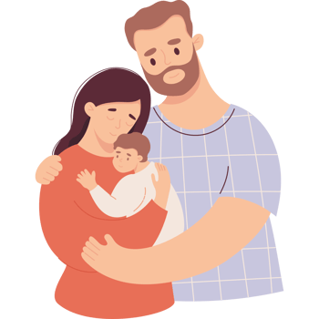 Happy couple  with baby png
