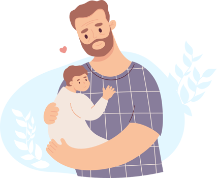 Happy  father with newborn png