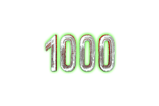 1000 subscribers celebration greeting banner with horror design png
