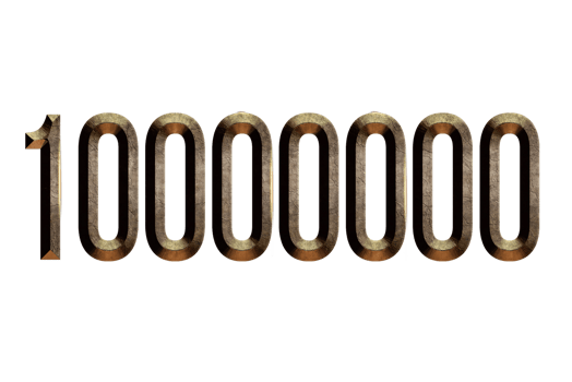 10000000 subscribers celebration greeting Number with histroical design png