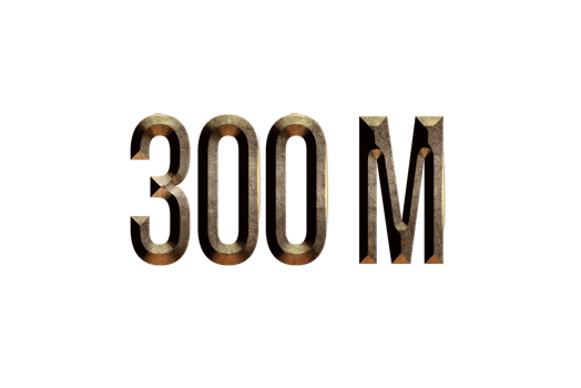 300 million subscribers celebration greeting Number with historical design png