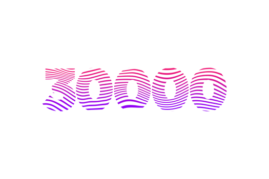 30000 subscribers celebration greeting Number with waves design png
