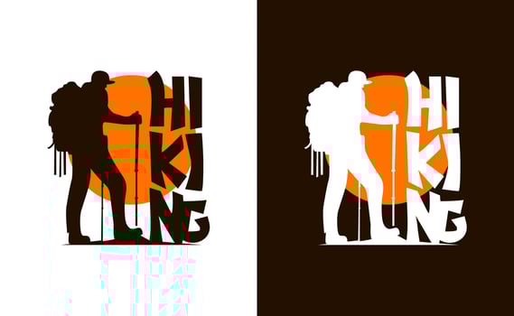 hiking tshirt design. tshirt design with hike theme. hiker theme design template. Hiking Outdoor tshirt design. mountain climbing tshirt design adventure. vector