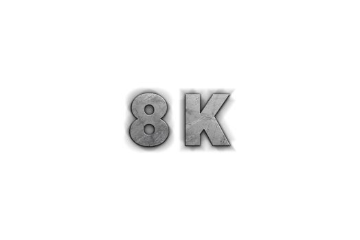 8 k subscribers celebration greeting Number with concrete design png
