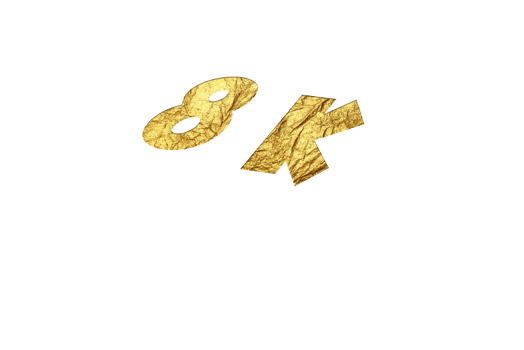 8 K subscribers celebration greeting Number with golden paper design png